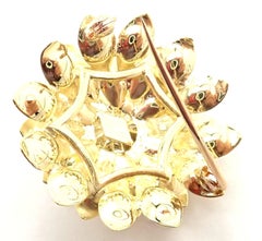 Vintage Tiffany & Co Diamond Lotus Flower Yellow Gold Brooch Pin