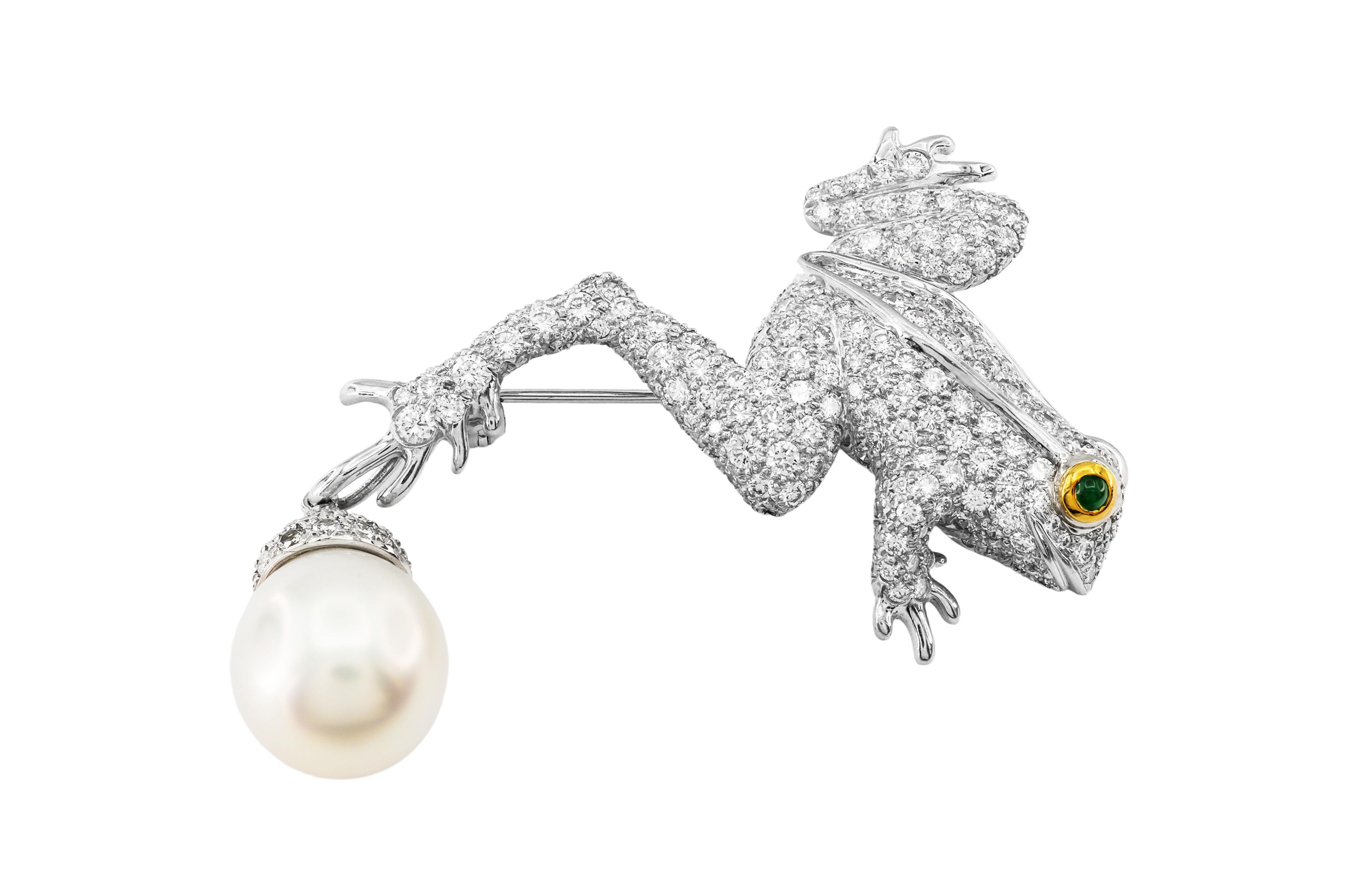 Vintage Tiffany & Co. / Diamond & Pearl Frog Set In Good Condition For Sale In London, GB