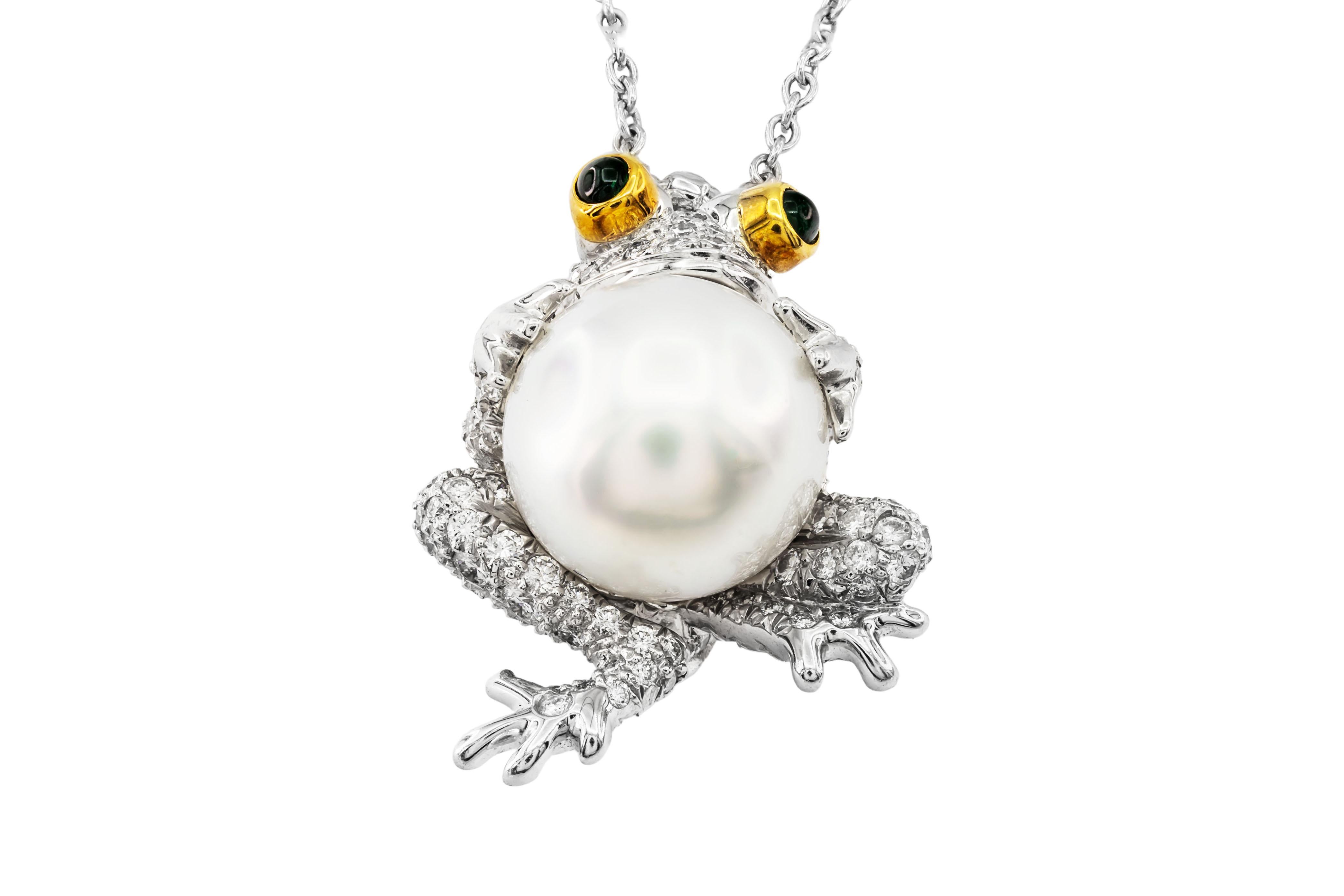 Women's Vintage Tiffany & Co. / Diamond & Pearl Frog Set For Sale