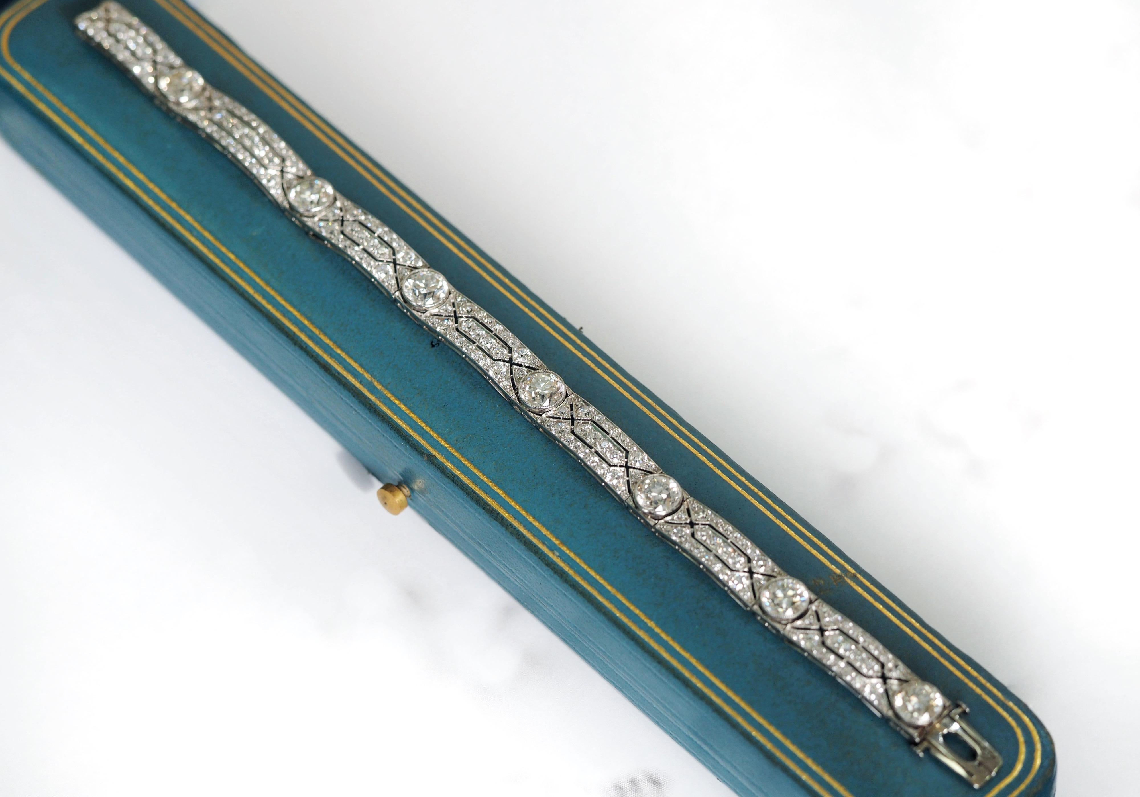 Vintage Tiffany & Co. Diamond Platinum Deco Bracelet, circa 1915 2