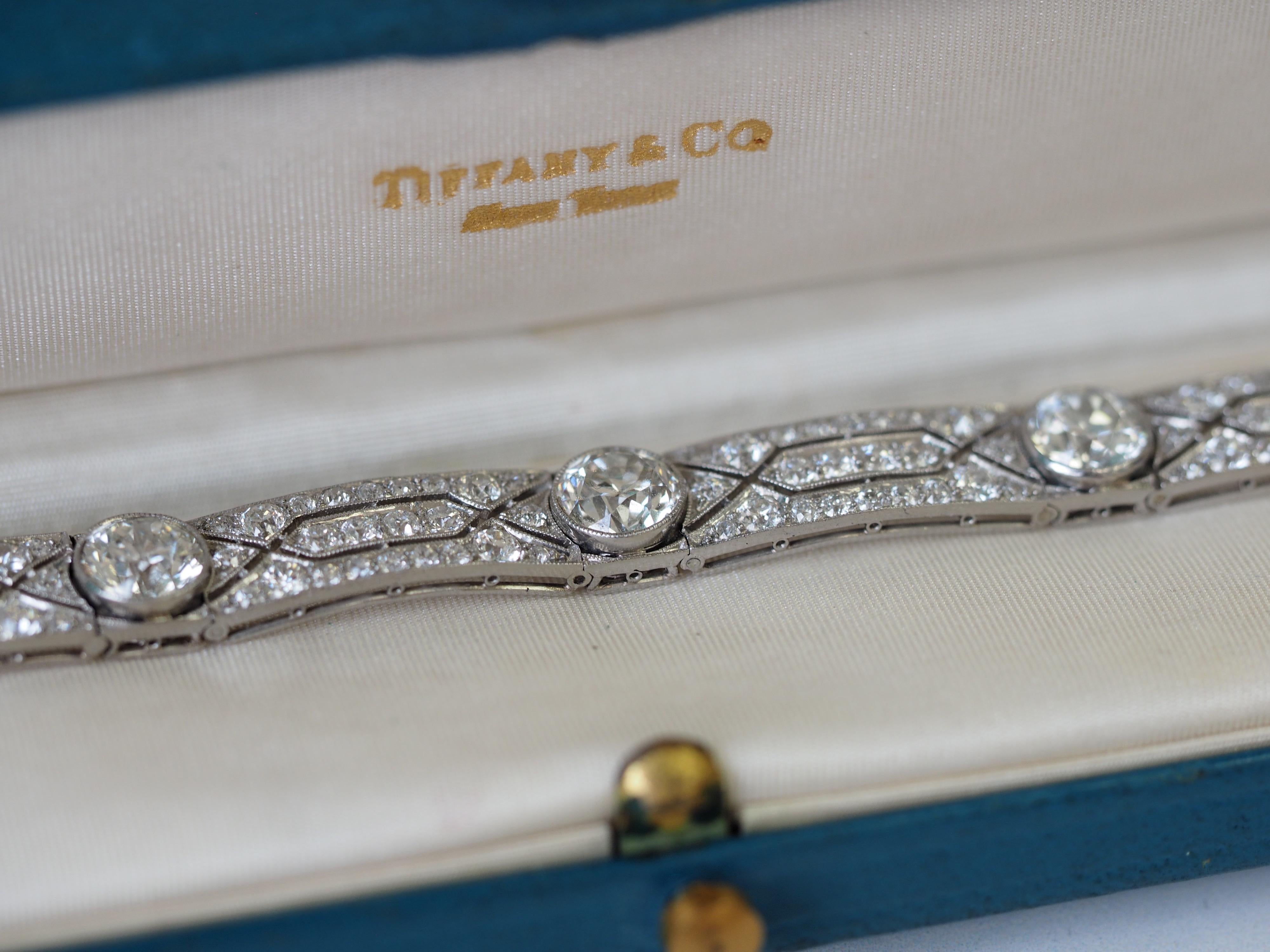 Vintage Tiffany & Co. Bracelet déco en platine et diamants, c. 1915 7