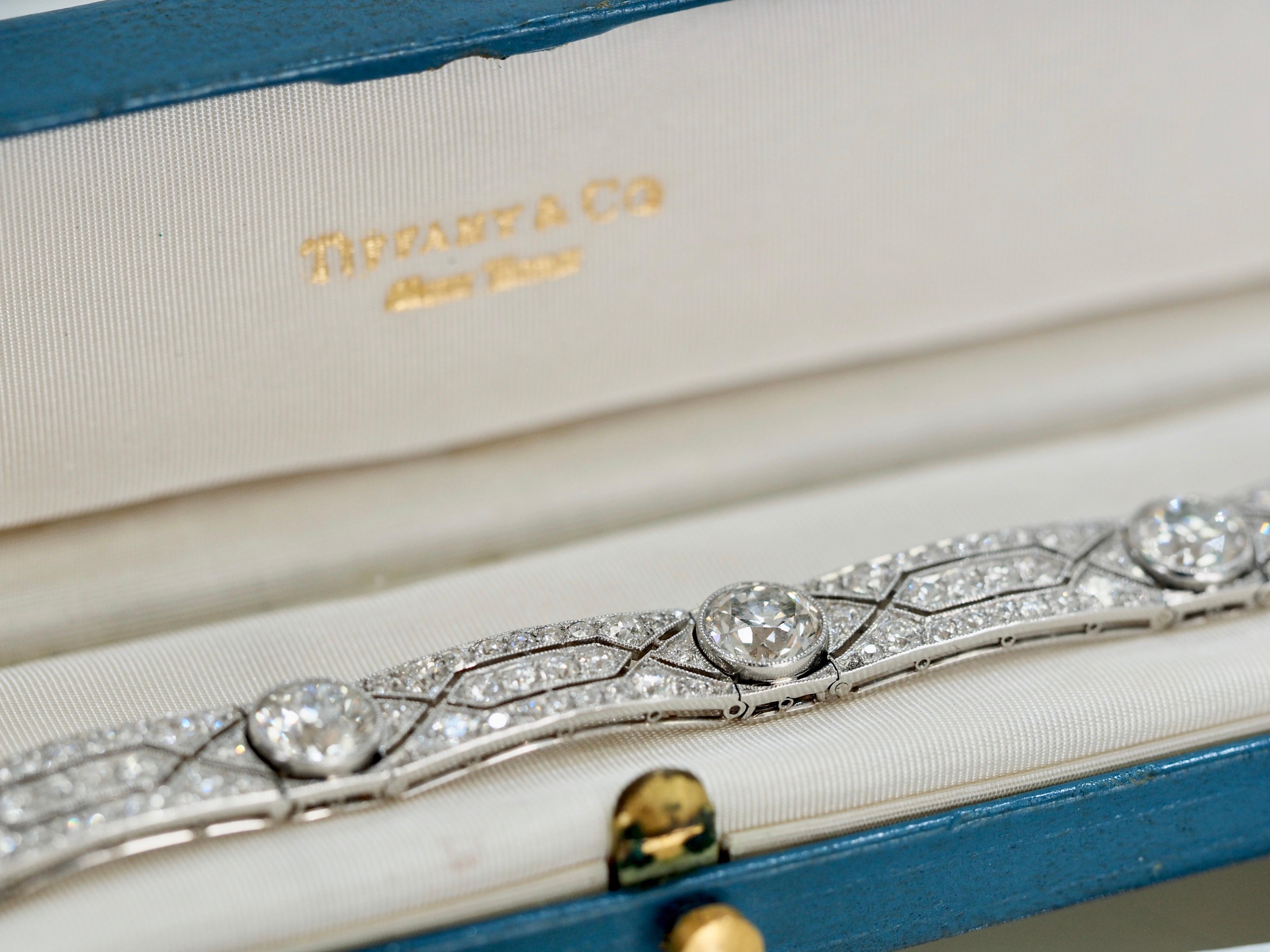 Vintage Tiffany & Co. Bracelet déco en platine et diamants, c. 1915 3