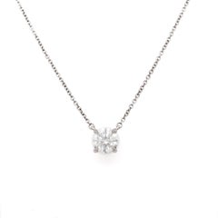 Vintage Tiffany & Co. Diamond & Platinum Solitaire Pendant Necklace