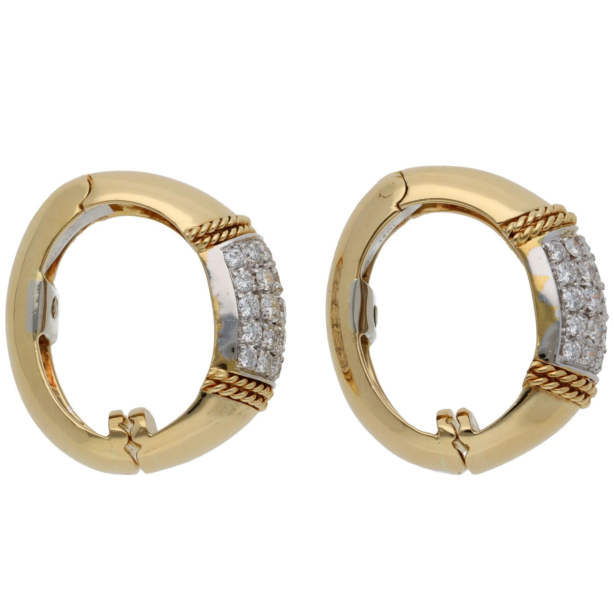 Moderno Tiffany & Co. d'epoca. Orecchini a cerchio con diamante in vendita