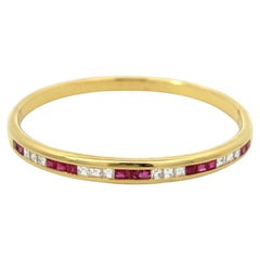 Vintage Tiffany & Co. Diamond Ruby 18 Karat Yellow Gold Bracelet