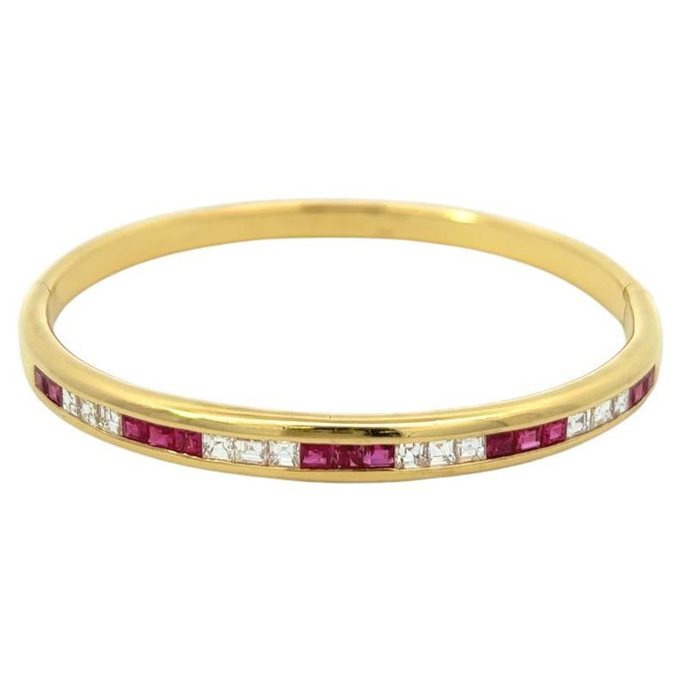 Bague En Or Jaune 18 Carats Avec Diamants Et Rubis - Taille 61, Style Cocktail, Neuve