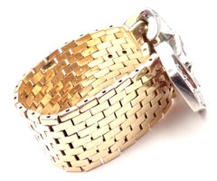 Vintage Tiffany & Co. Diamond Ruby Buckle Yellow Gold Platinum Band Ring