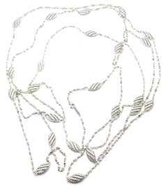 Vintage Tiffany & Co. Diamond Seed Pearl Long Platinum Necklace