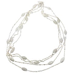 Vintage Tiffany & Co. Diamond Seed Pearl Long Platinum Necklace