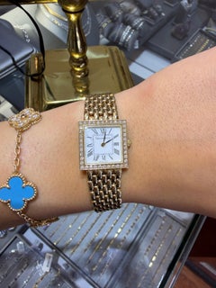 Vintage Tiffany & Co. Diamond Watch, 14K Gold, Swiss Quartz, Panther Link