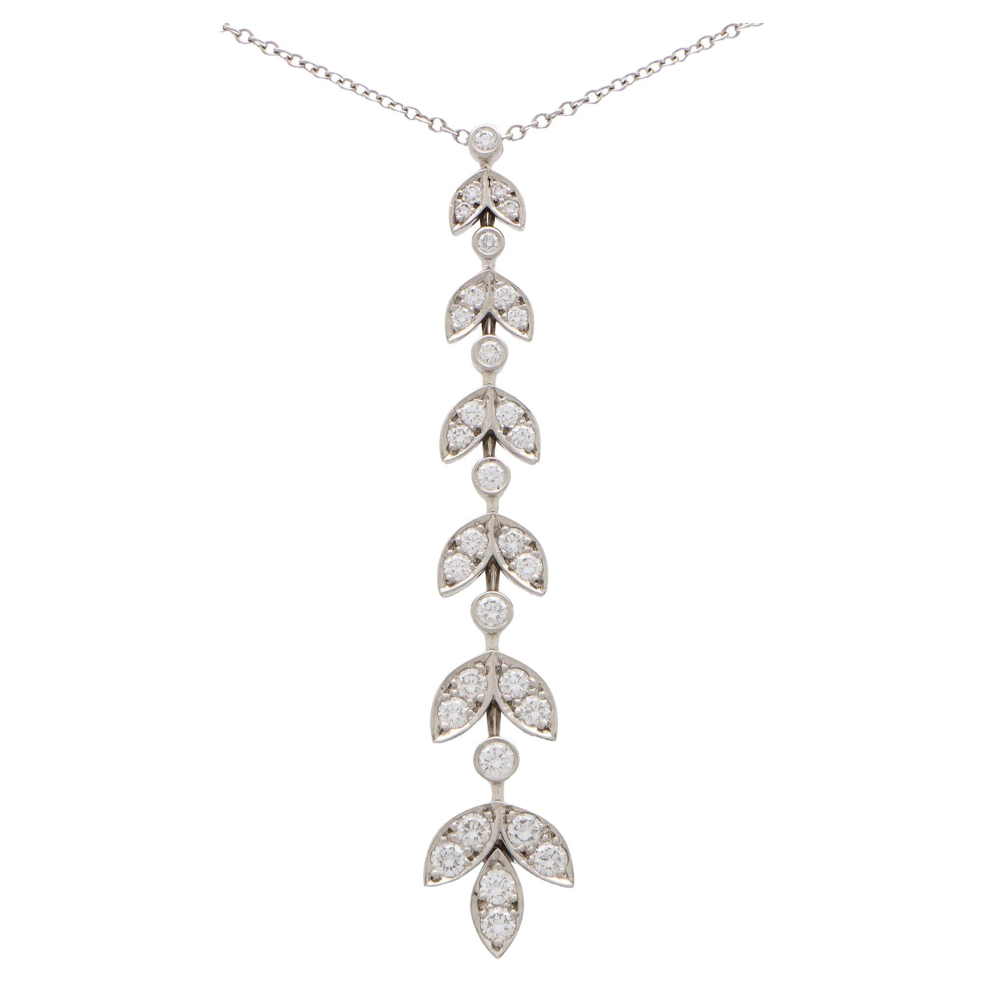 Vintage Tiffany & Co. Diamond ‘Wisteria’ Pendant Necklace Set in Platinum