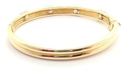 Vintage Tiffany & Co Diamond Yellow Gold Bangle Bracelet