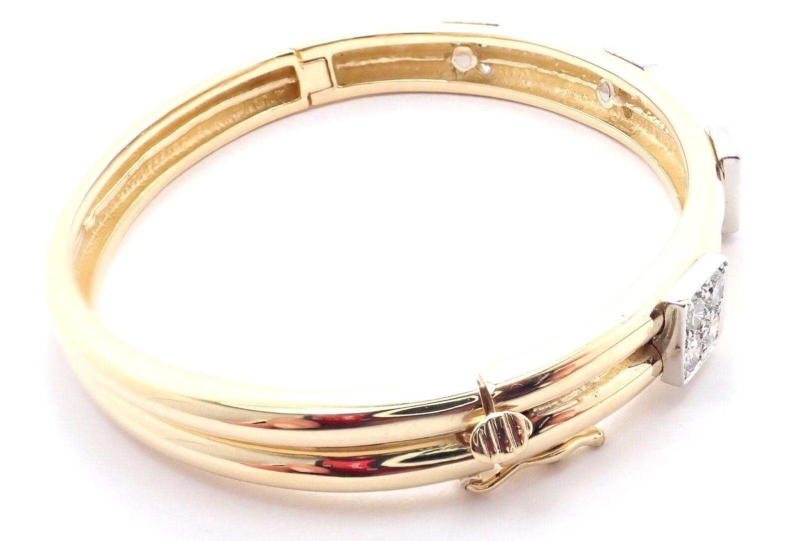 Taille brillant Tiffany & Co. Bracelet jonc vintage en or jaune et diamants en vente