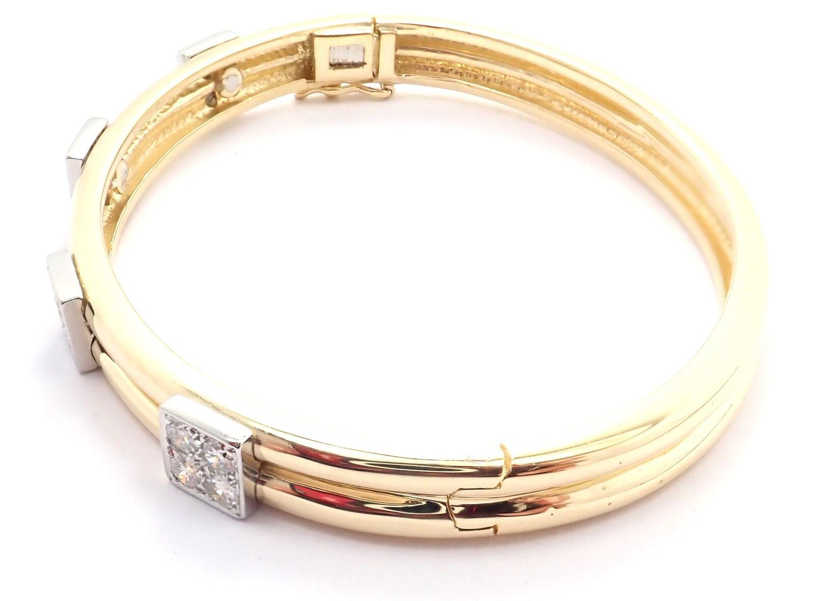 Tiffany & Co. Bracelet jonc vintage en or jaune et diamants Excellent état - En vente à Holland, PA