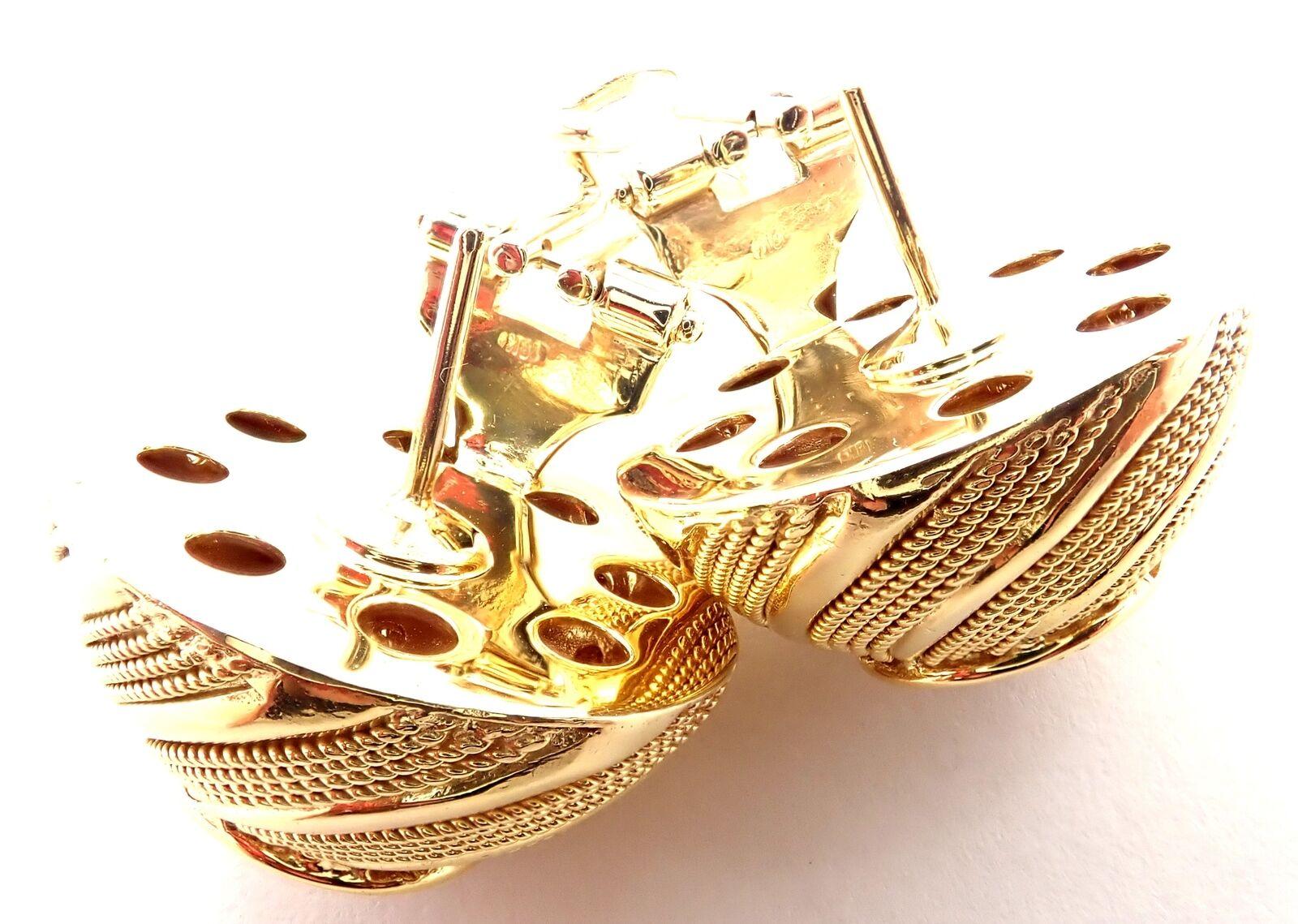 Women's or Men's Vintage Tiffany & Co Diamond Yellow Gold Earrings For Sale