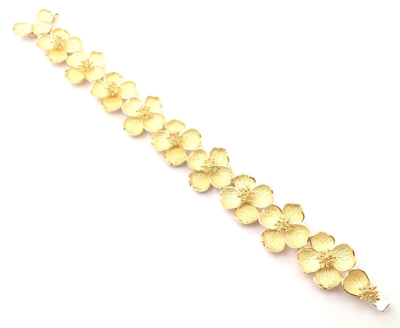 Gelbgoldenes Gliederarmband von Tiffany & Co mit Dogwood-Blume für Damen oder Herren