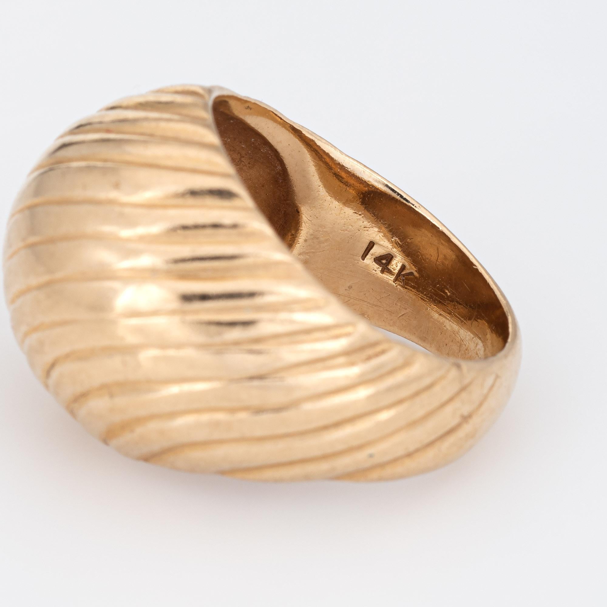 Vintage Tiffany & Co Dome Ring 14k Yellow Gold Mid Century Estate Jewelry 4.5 In Good Condition In Torrance, CA