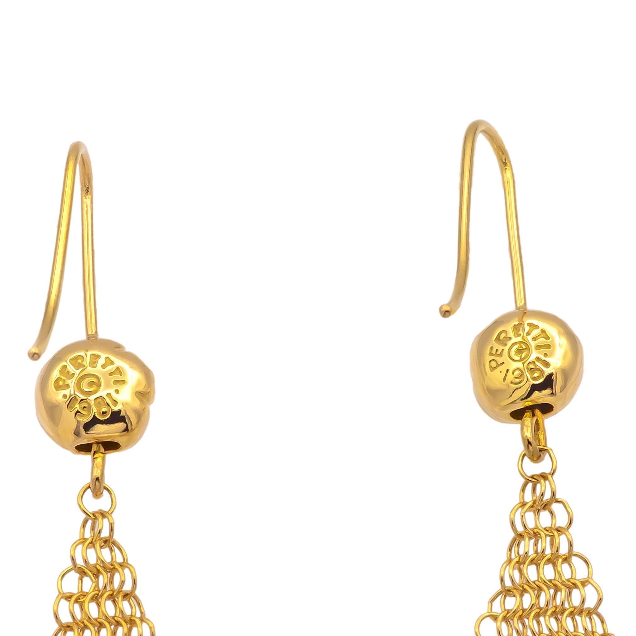 Contemporary Vintage Tiffany & Co. Elsa Peretti 18K Y Gold Mesh Dangle Drop Earrings (1981)