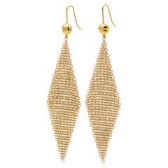 Vintage Tiffany & Co. Boucles d'oreilles pendantes en maille d'or 18K d'Elsa Peretti (1981)