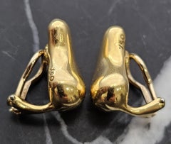 Vintage Tiffany & Co. Elsa Peretti 18k Yellow Gold Bean Clip On Earrings 12.1g