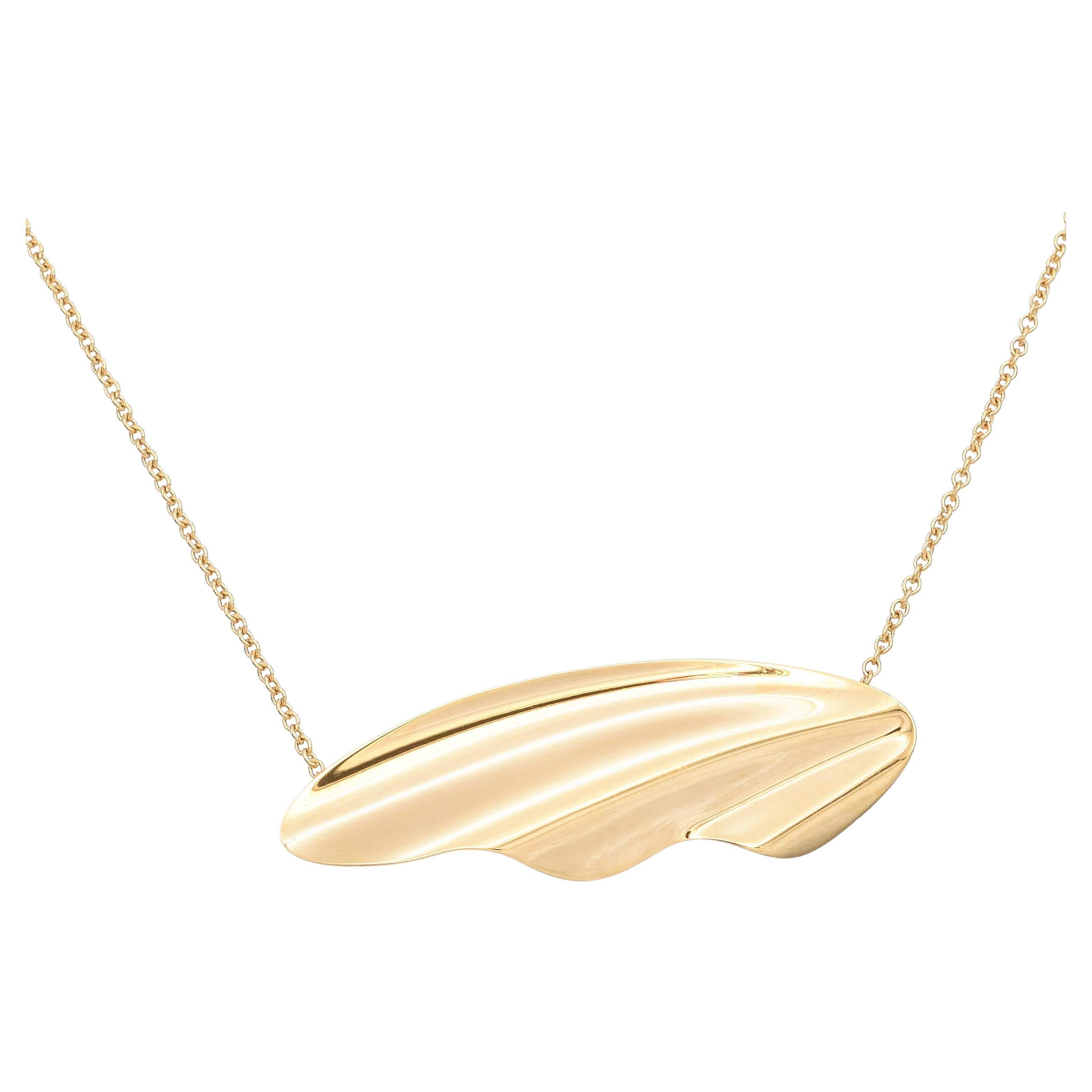 Vintage Tiffany & Co. Elsa Peretti 18k Yellow Gold High Tide Pendant Necklace