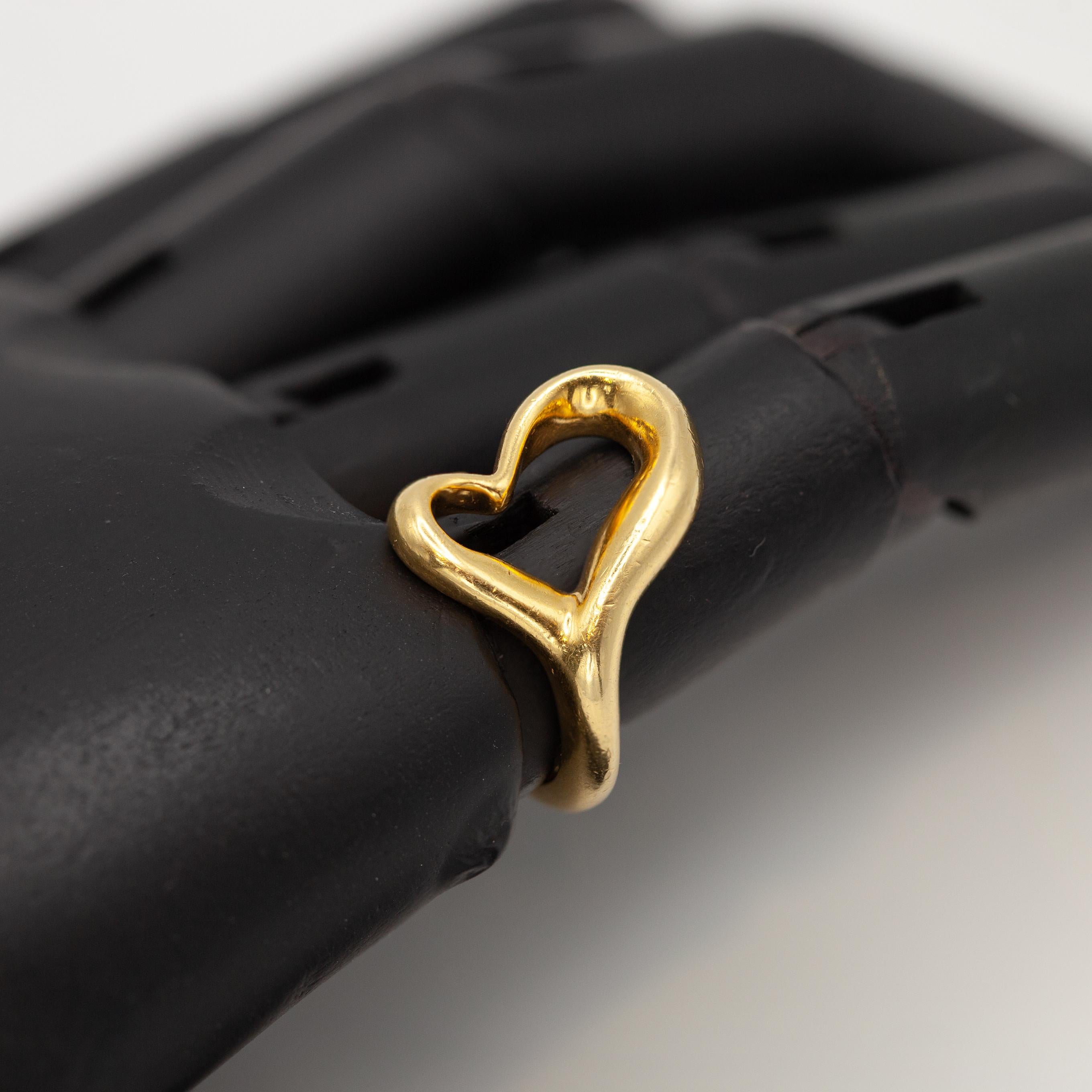 Weinlese Tiffany & Co. Elsa Peretti Offener Herzring aus 18 Karat Gelbgold im Angebot 6