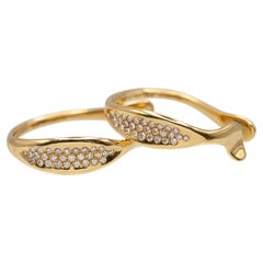 Vintage Tiffany & Co. Elsa Peretti 18K YG Diamond Sculptural Cuff Hoop Earrings
