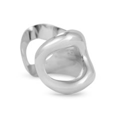 Tiffany & Co. d'epoca. Bracciale a cuffia con lato aperto Elsa Peretti in argento sterling 925