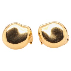 Weinlese Tiffany & Co. Elsa Peretti Bohnen-Ohrringe aus 18 Karat Gelbgold