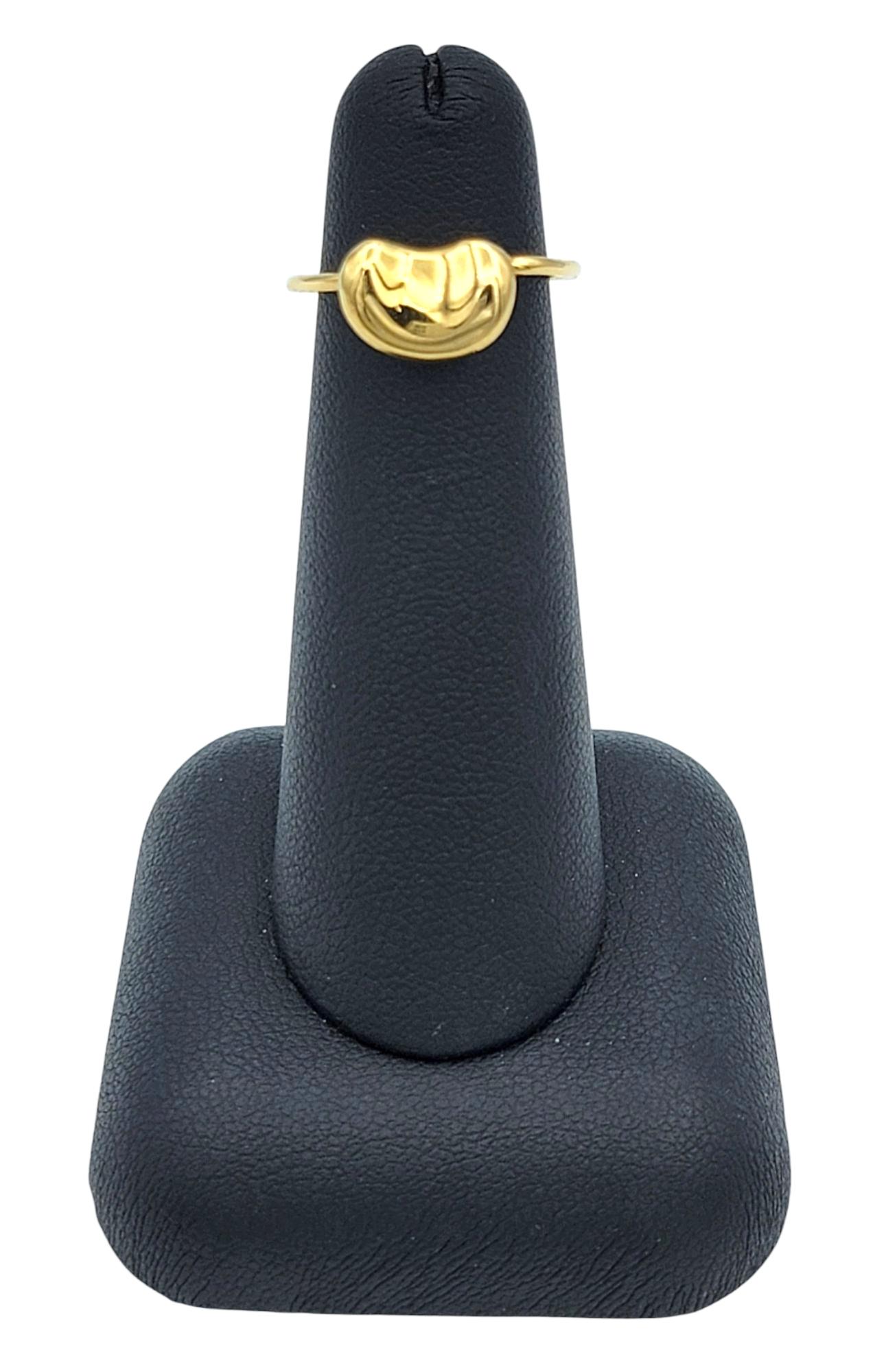 Vintage Tiffany & Co. Anillo Elsa Peretti Bean de oro amarillo pulido de 18 quilates en venta 3