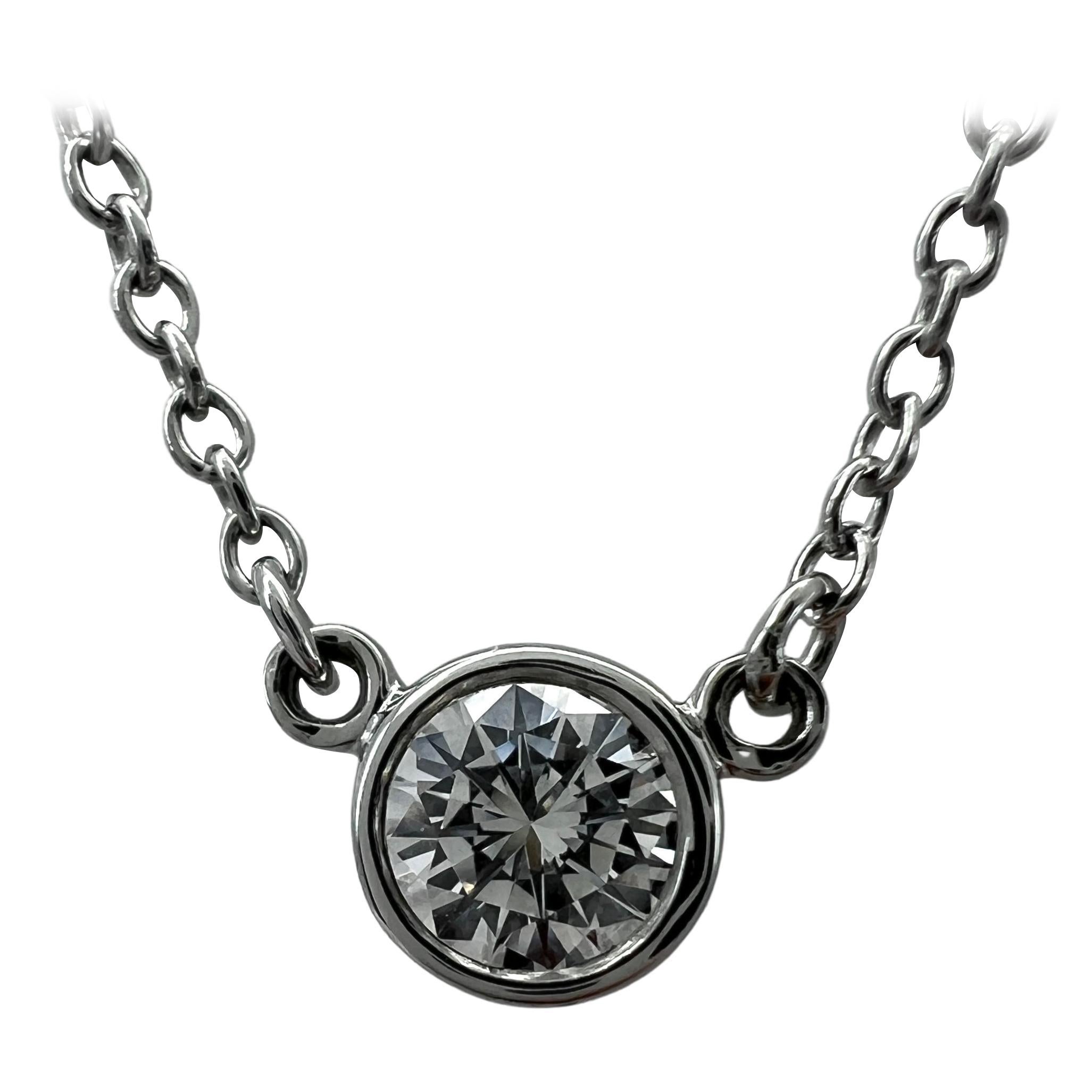 Vintage Tiffany & Co. Elsa Peretti Diamond By The Yard Platinum Pendant Necklace
