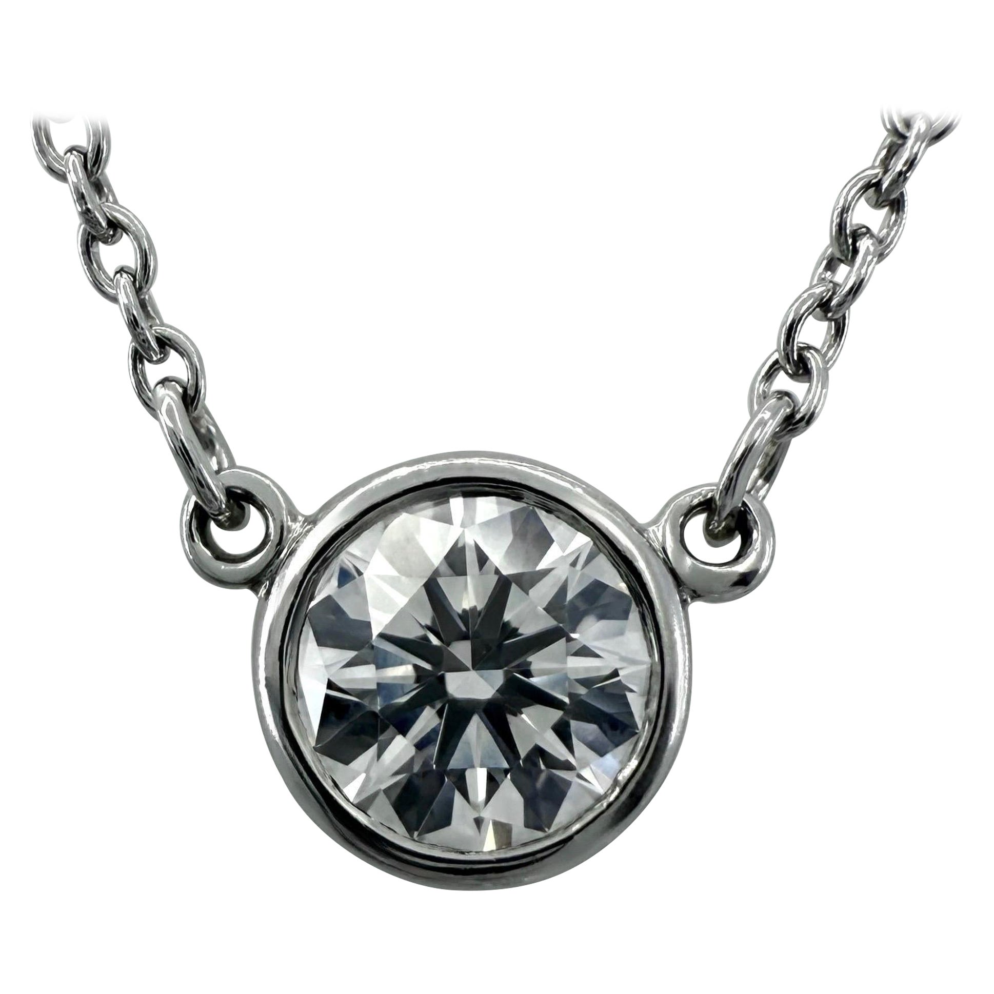 Vintage Tiffany 
Co. Elsa Peretti Large Diamond By The Yard Platinum Necklace en venta