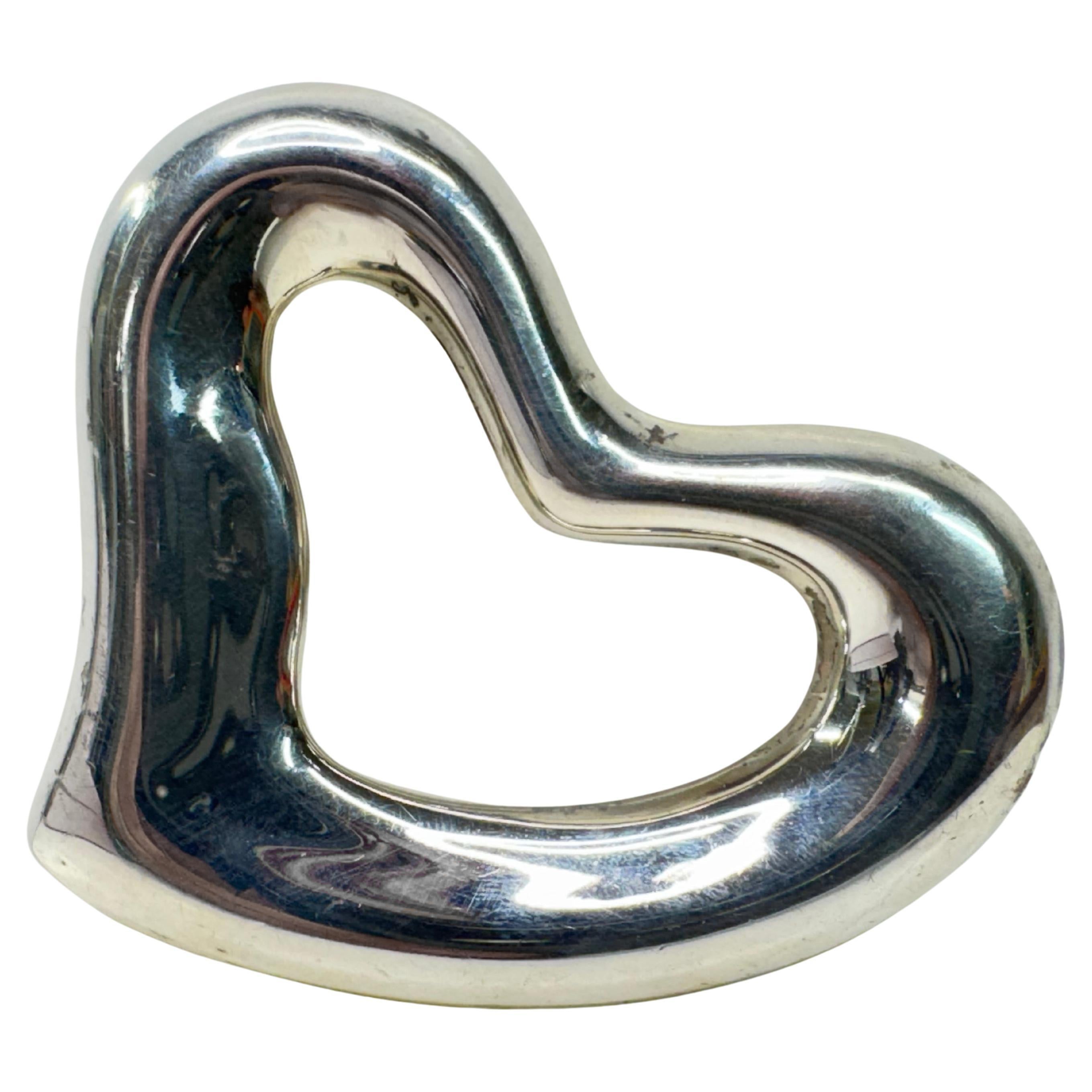 Vintage Tiffany & Co. Elsa Peretti Large Open Heart Sterling Silver Slide