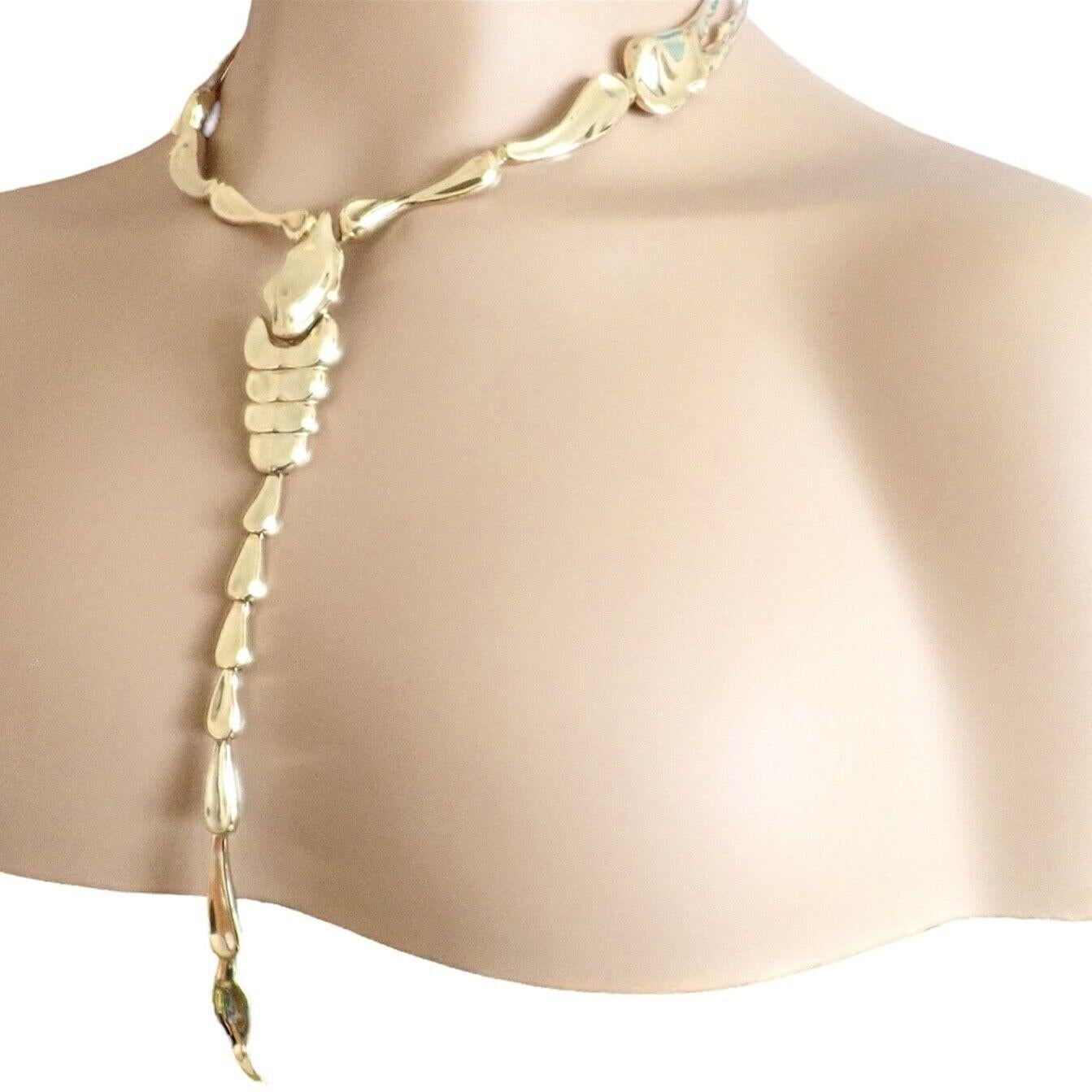 Vintage Tiffany & Co. Elsa Peretti Large Scorpion Yellow Gold Necklace 4
