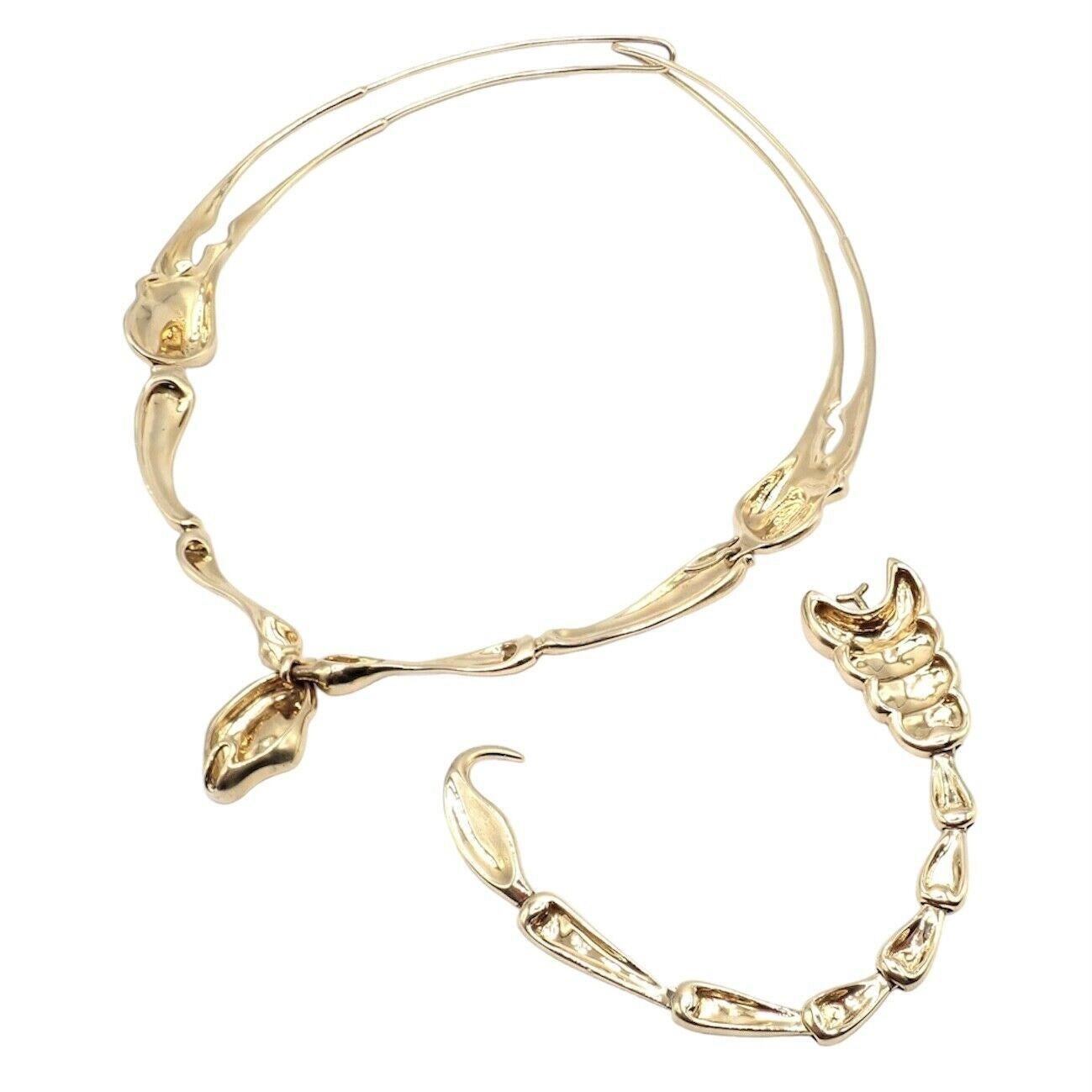 Vintage Tiffany & Co. Elsa Peretti Large Scorpion Yellow Gold Necklace 1