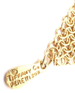 Vintage Tiffany & Co Elsa Peretti Mesh Bib Scarf Yellow Gold Necklace