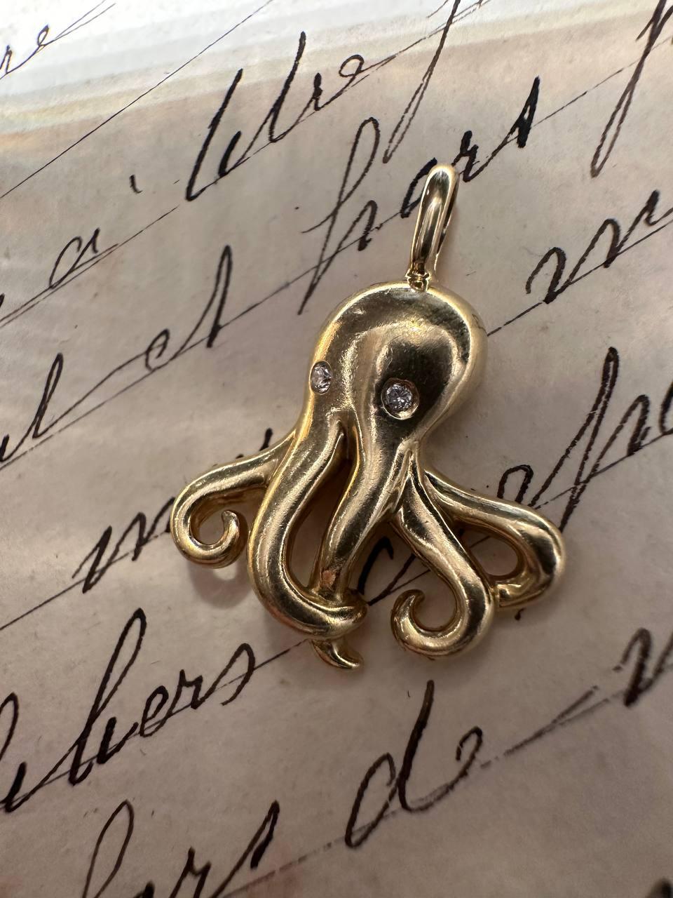 Vintage Tiffany & Co. Colgante Elsa Peretti Pulpo Oro 18K Diamantes 7