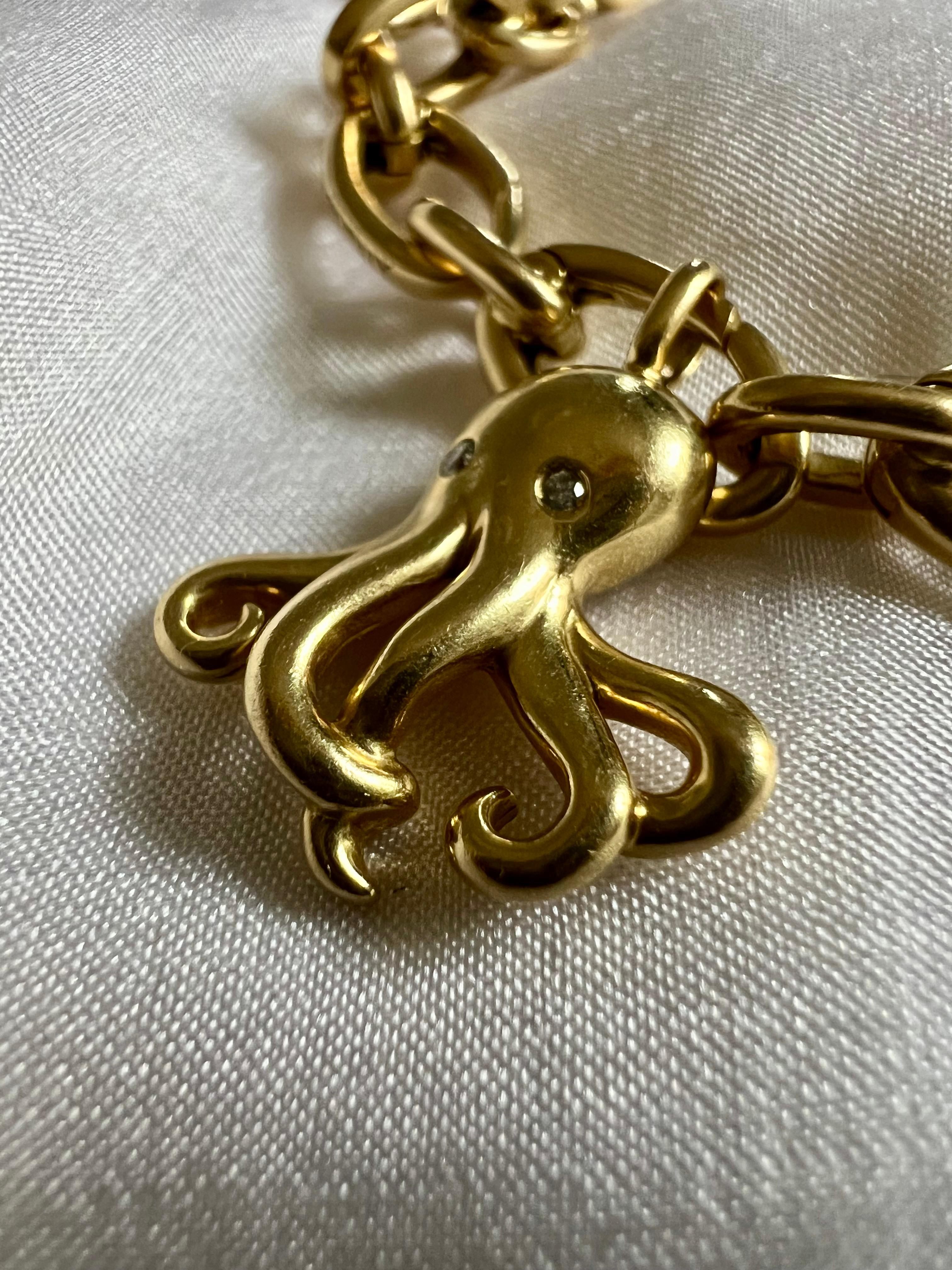 Vintage Tiffany & Co. Colgante Elsa Peretti Pulpo Oro 18K Diamantes Corte redondo