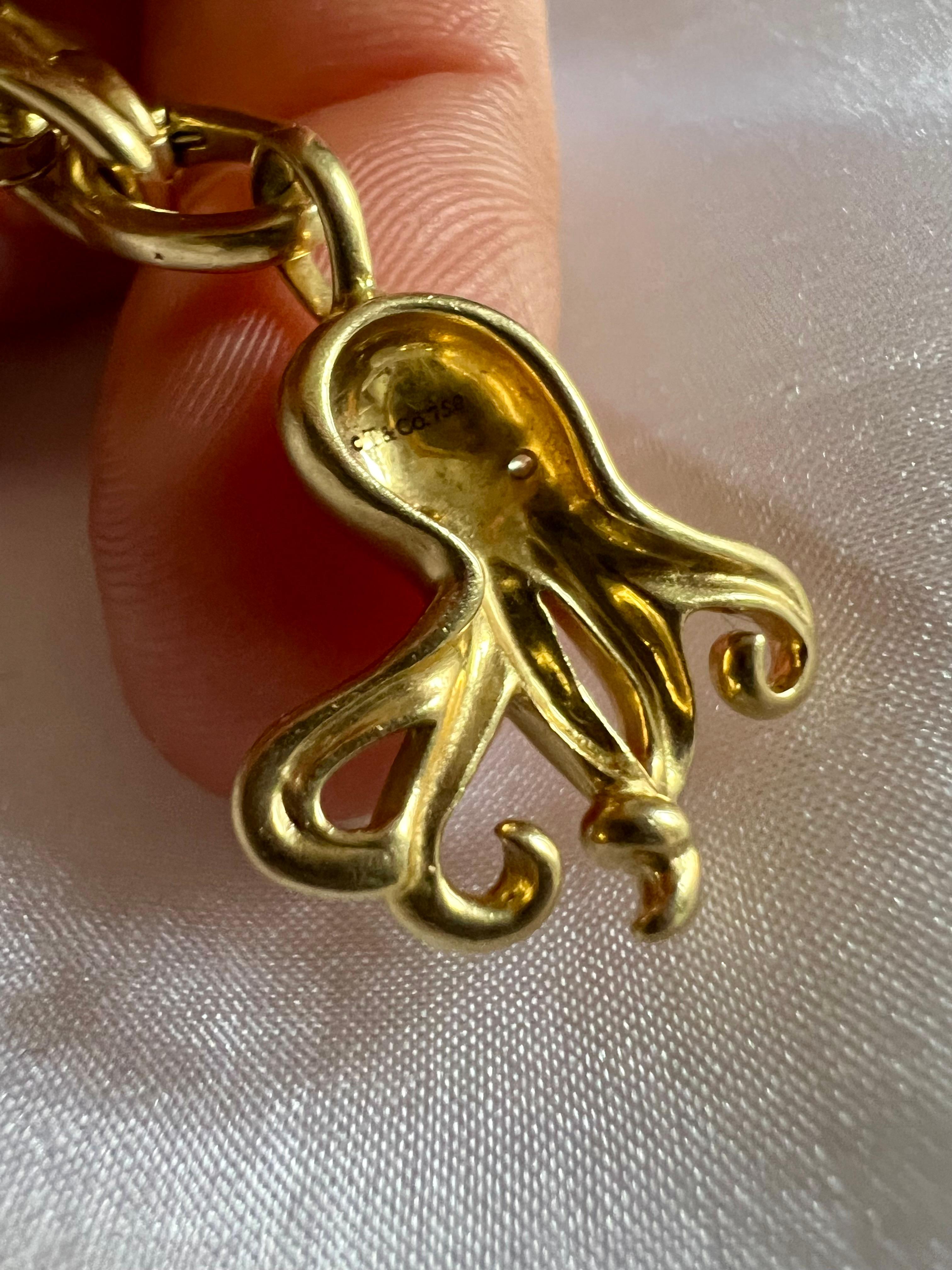 Femenino o masculino Vintage Tiffany & Co. Colgante Elsa Peretti Pulpo Oro 18K Diamantes