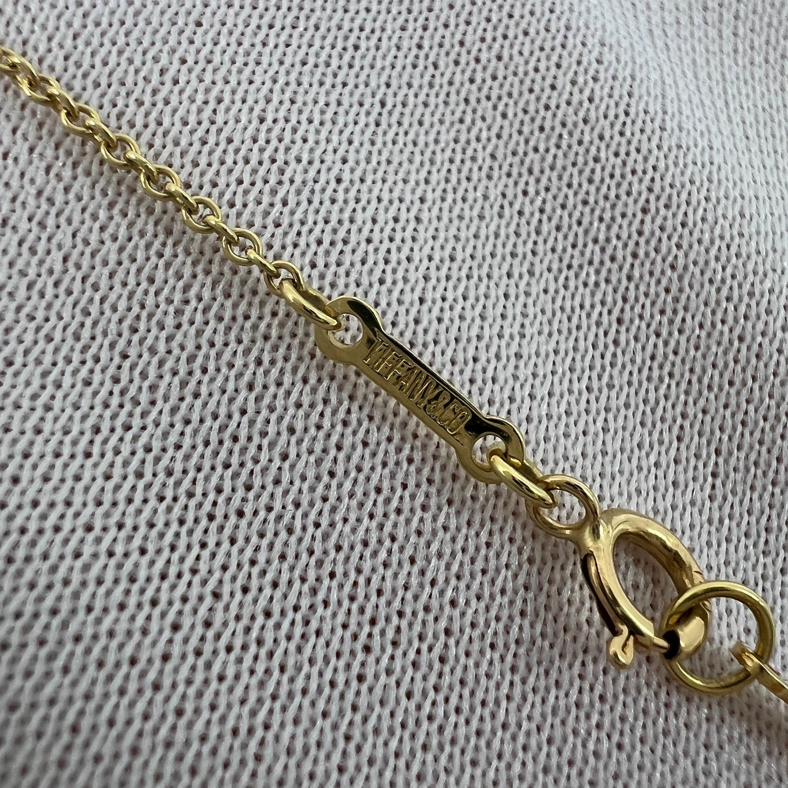 Vintage Tiffany & Co. Elsa Peretti, collier pendentif cœur ouvert en or 18 carats 15 mm 6
