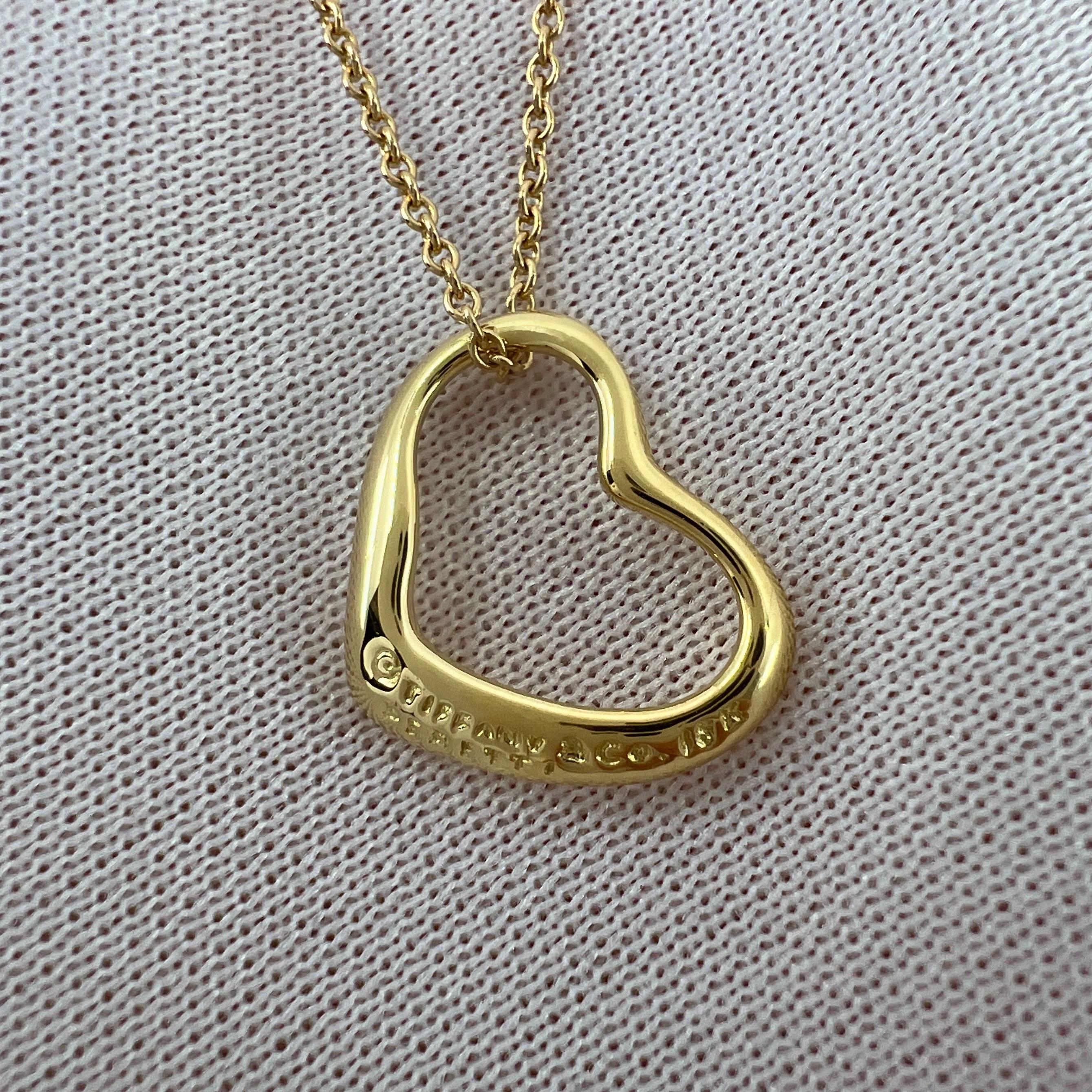 Vintage Tiffany & Co. Collar Colgante Elsa Peretti Corazón Abierto Oro 18k 6