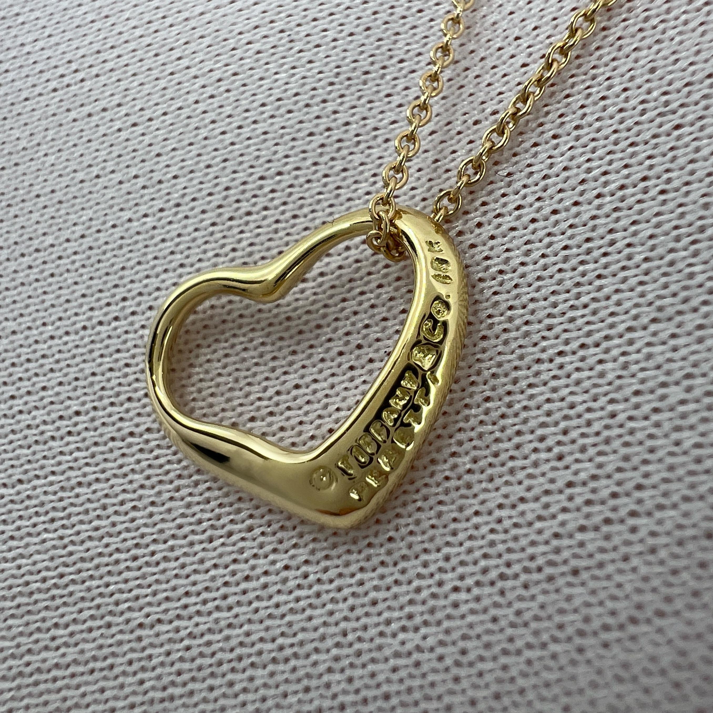 Vintage Tiffany & Co. Collar Colgante Elsa Peretti Corazón Abierto Oro 18k 2