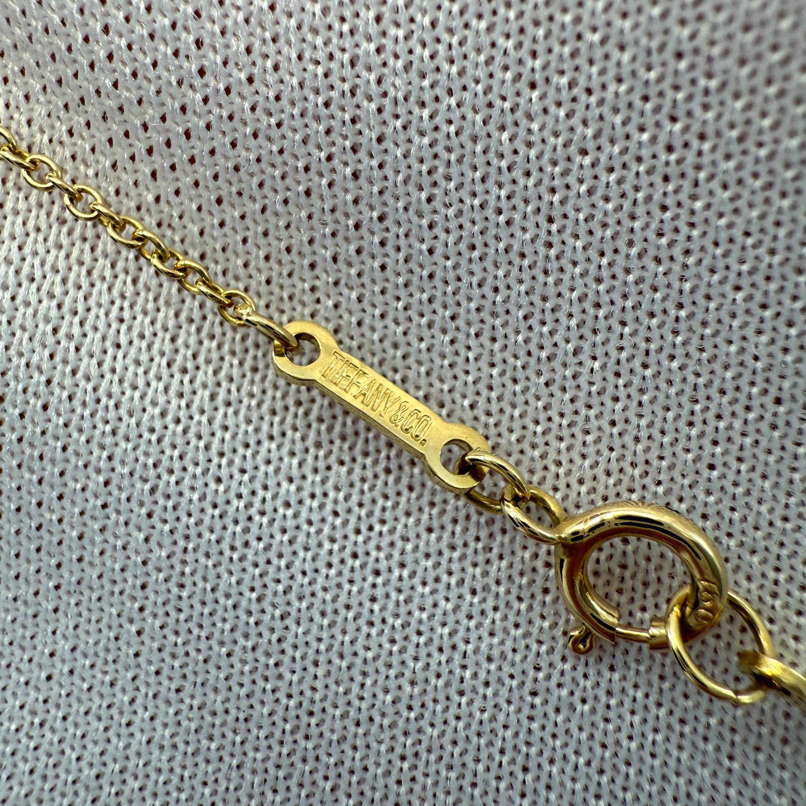 Vintage Tiffany & Co. Elsa Peretti Open Heart 18k Gold Pendant Necklace For Sale 4