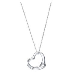Vintage Tiffany & Co. Collar Colgante Elsa Peretti Corazón Abierto 950 Platino