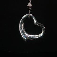 Vintage Tiffany & Co Elsa Peretti Open Heart Pendant 925 Sterling Silver 35mm