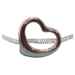 Vintage Tiffany & Co Elsa Peretti Open Heart Pendant 925 Sterling Silver 35mm