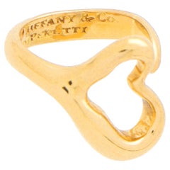 Vintage Tiffany & Co. Elsa Peretti Open Heart Ring in 18k Yellow Gold