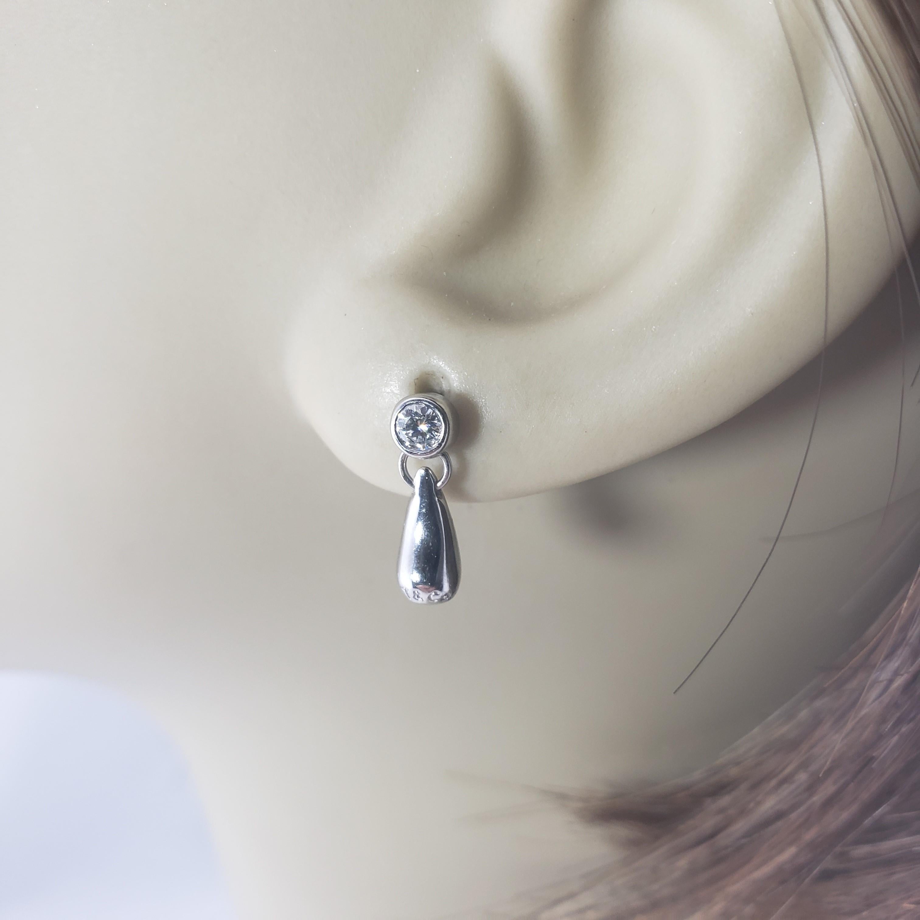 Vintage Tiffany & Co Elsa Peretti Platinum and Diamond Teardrop Dangle Earrings 1
