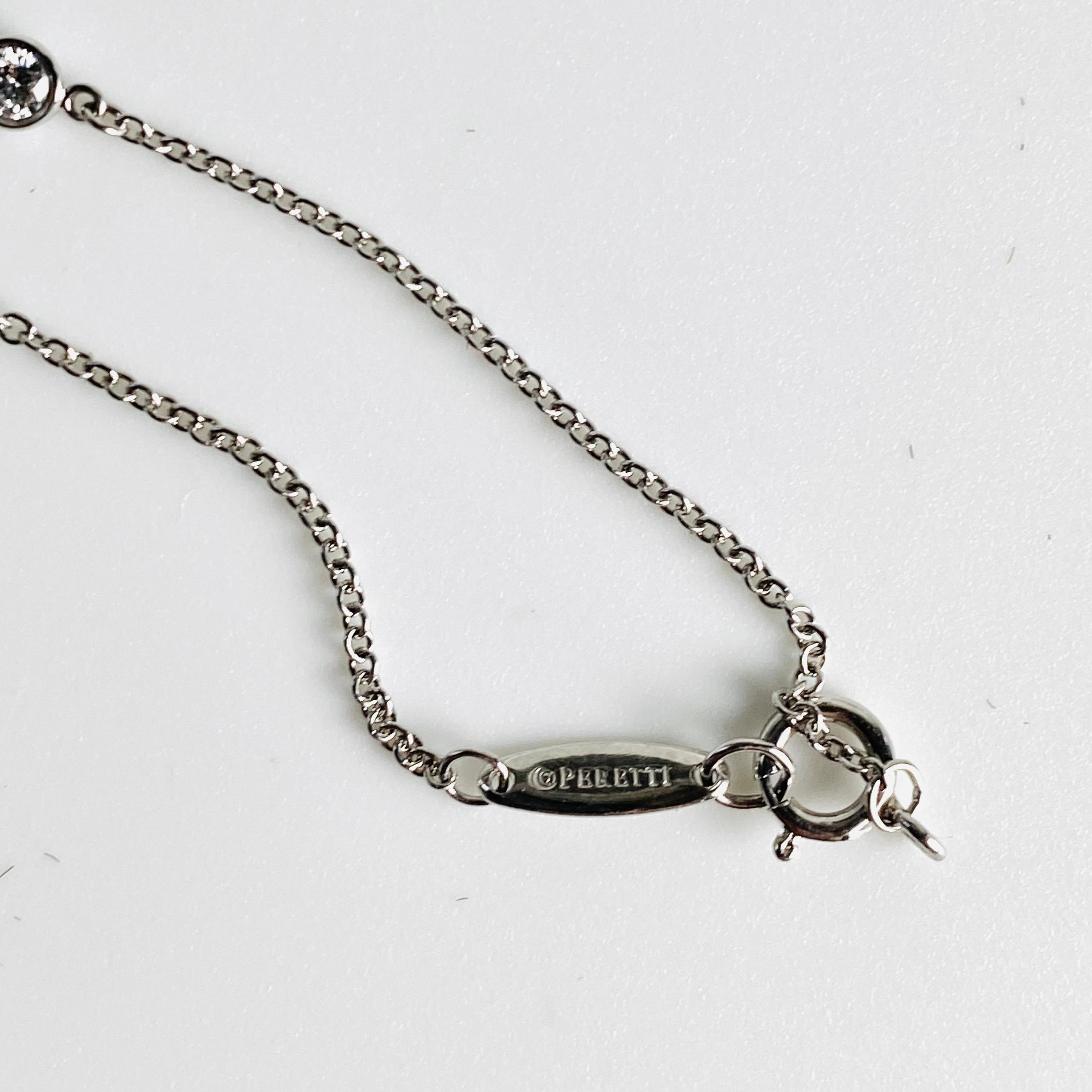 Vintage Tiffany & Co. Pulsera Elsa Peretti de platino y tres diamantes por metro en venta 6