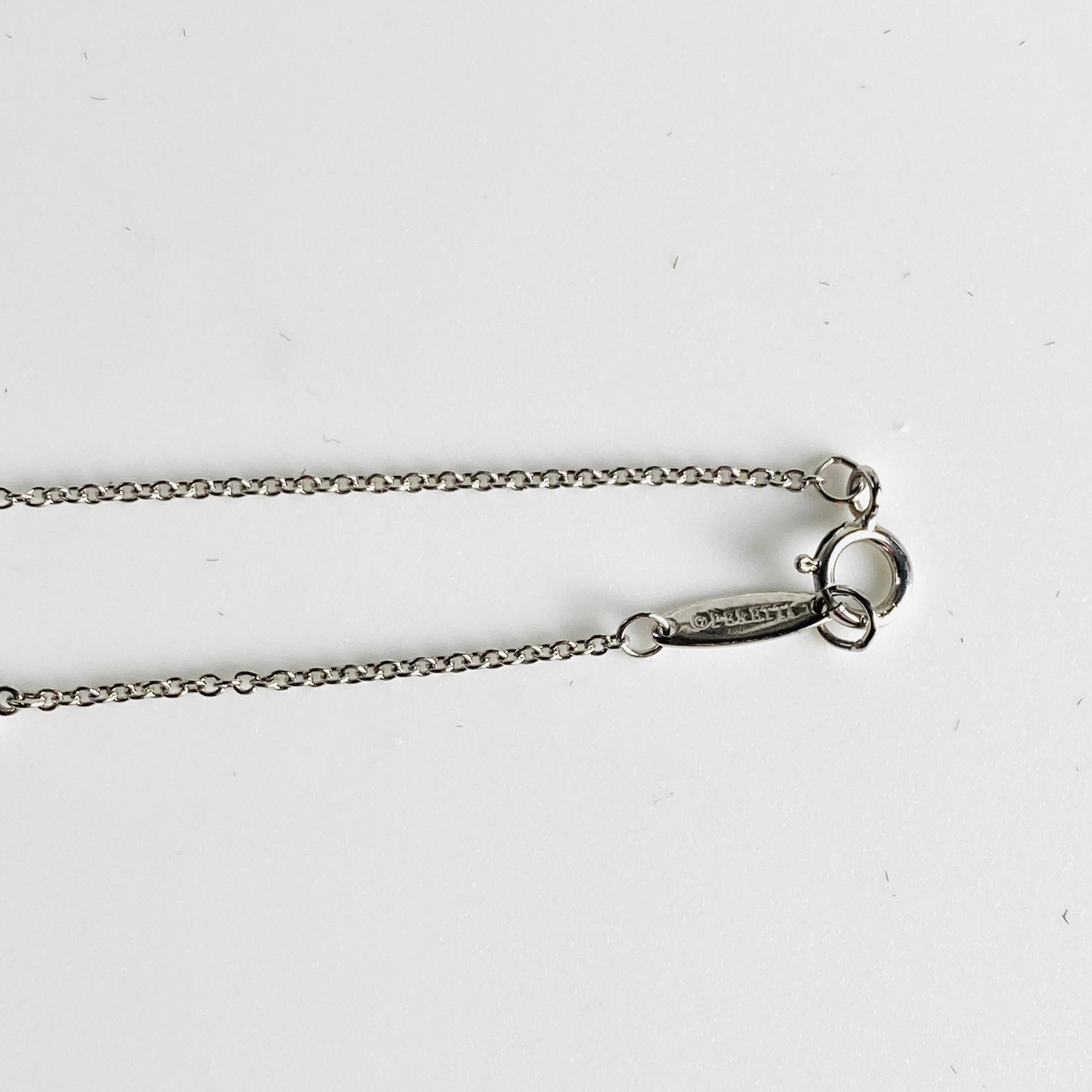 Vintage Tiffany & Co. Pulsera Elsa Peretti de platino y tres diamantes por metro en venta 1